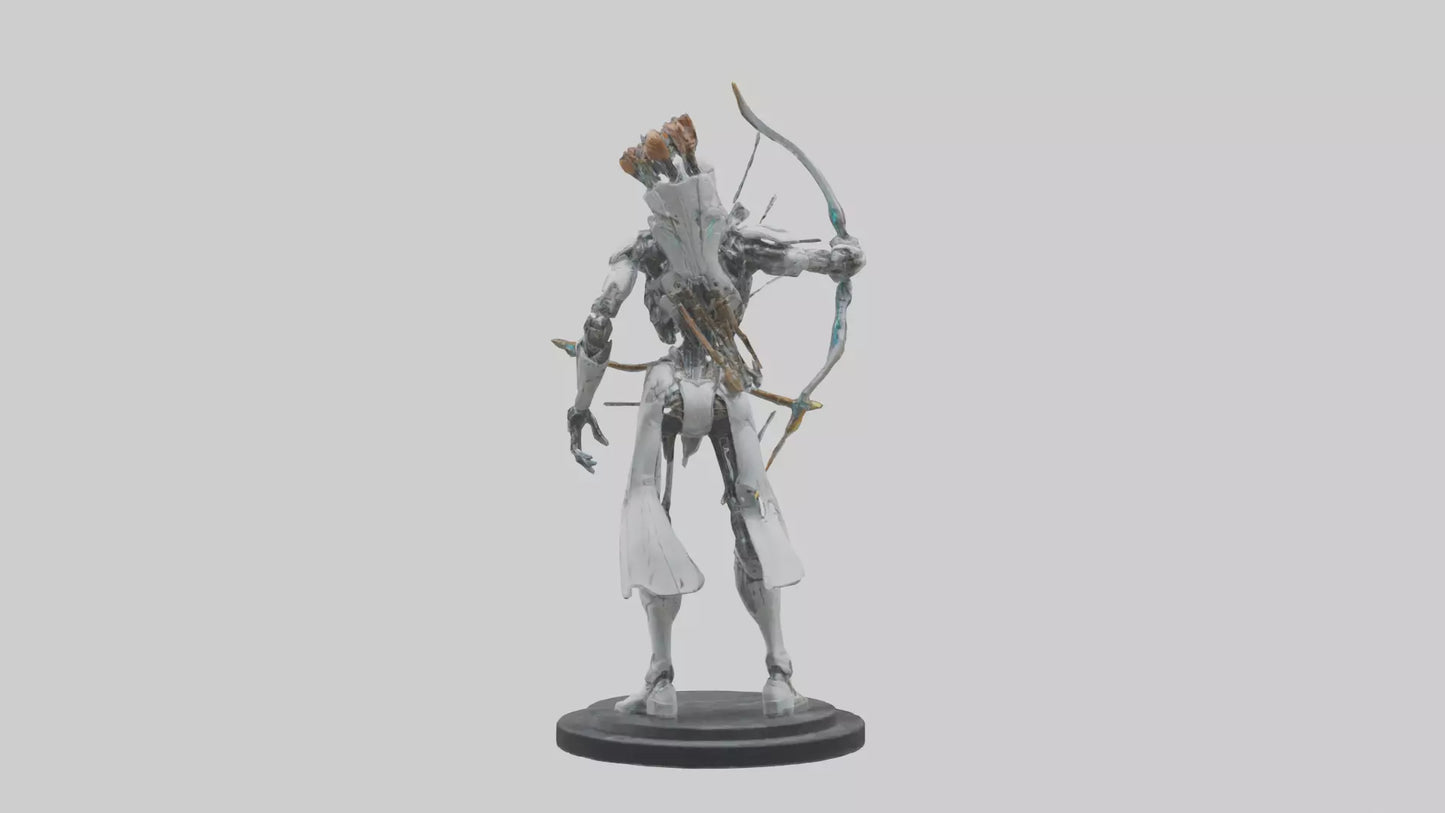 3D model Cyborg Archer statue model VR / AR / low-poly