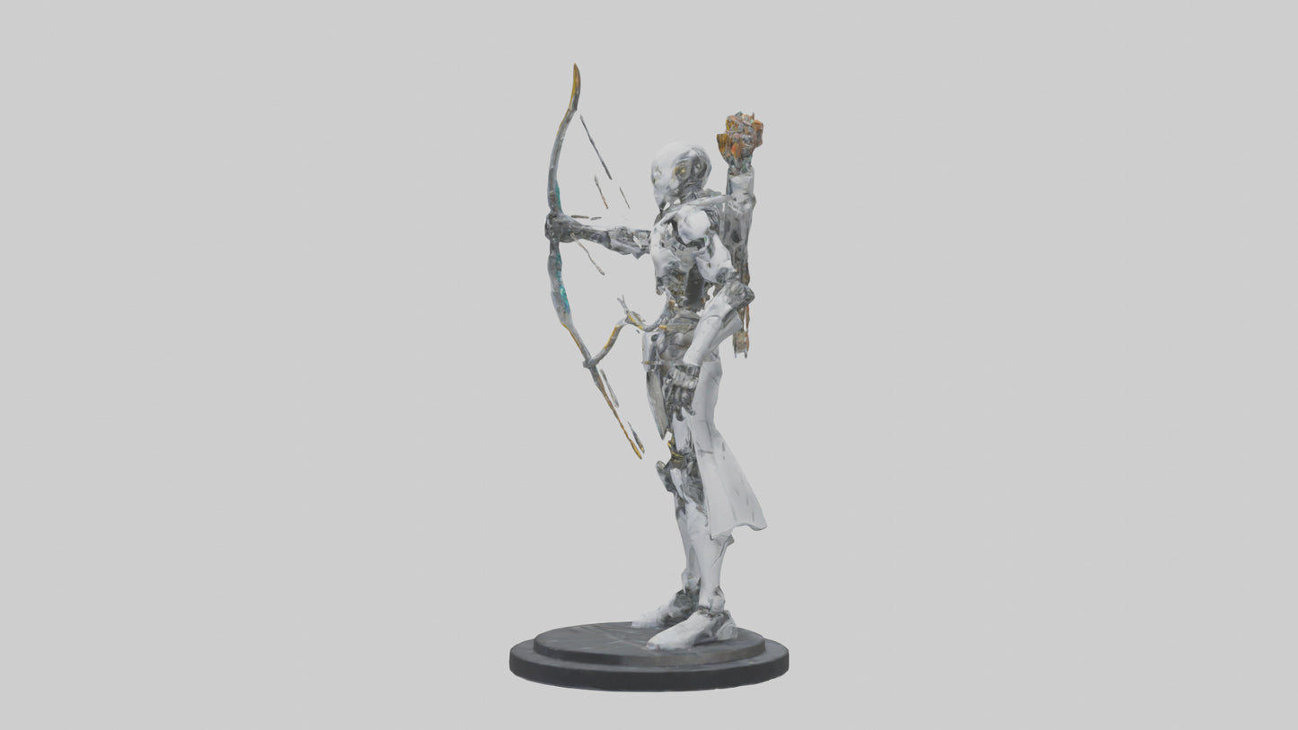3D model Cyborg Archer statue model VR / AR / low-poly