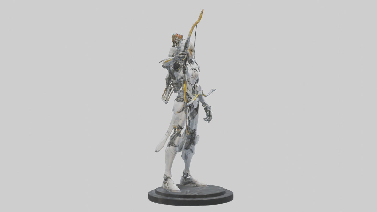 3D model Cyborg Archer statue model VR / AR / low-poly