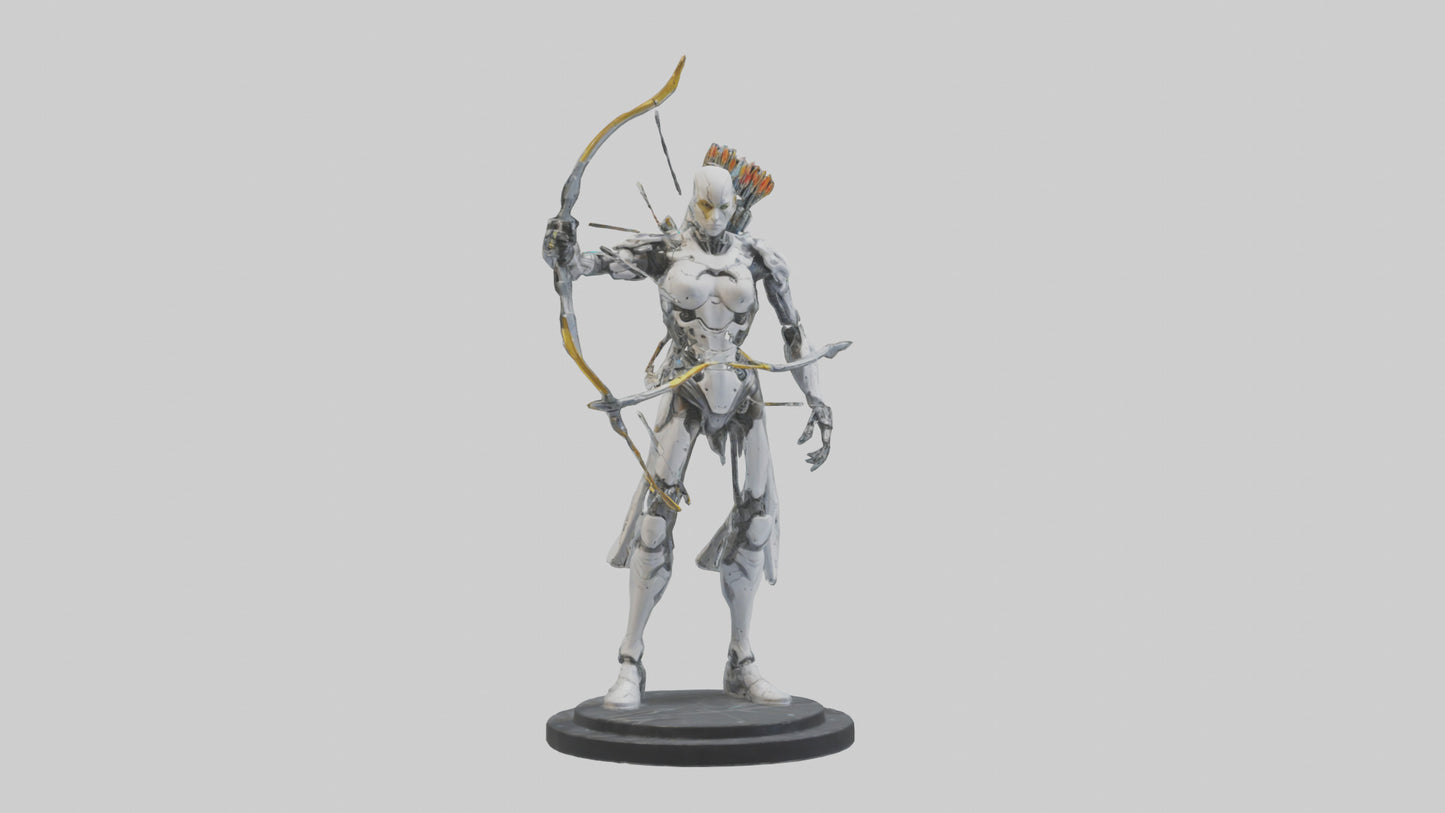 3D model Cyborg Archer statue model VR / AR / low-poly