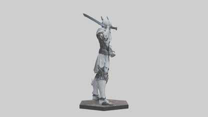 Cyborg Ninja statue model VR / AR / low-poly