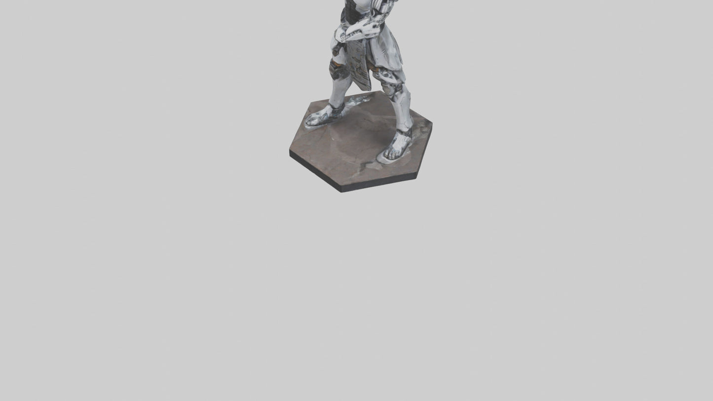Cyborg Ninja statue model VR / AR / low-poly
