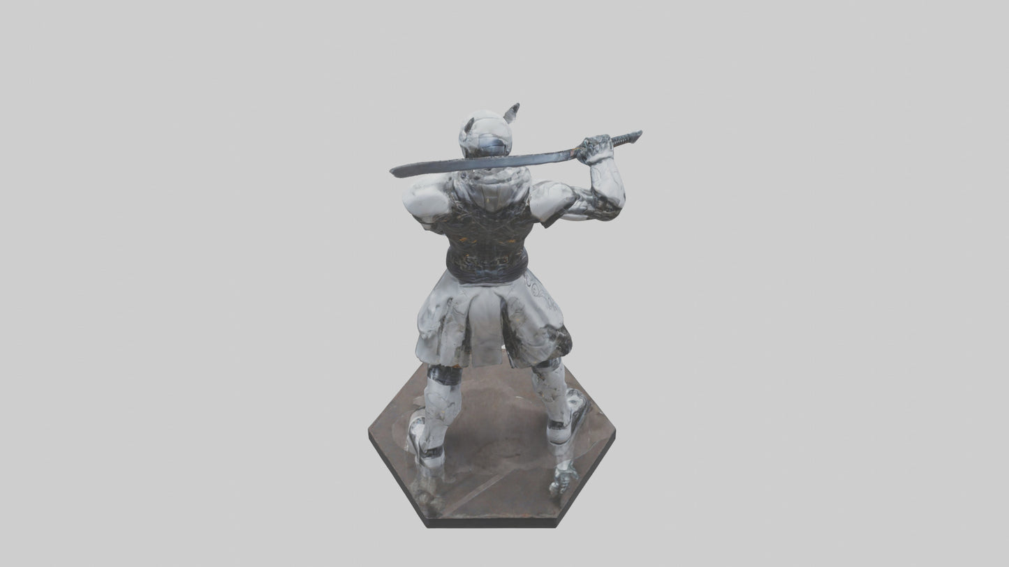 Cyborg Ninja statue model VR / AR / low-poly