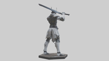 Cyborg Ninja statue model VR / AR / low-poly