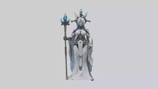Cyborg Priestess statue model VR / AR / low-poly