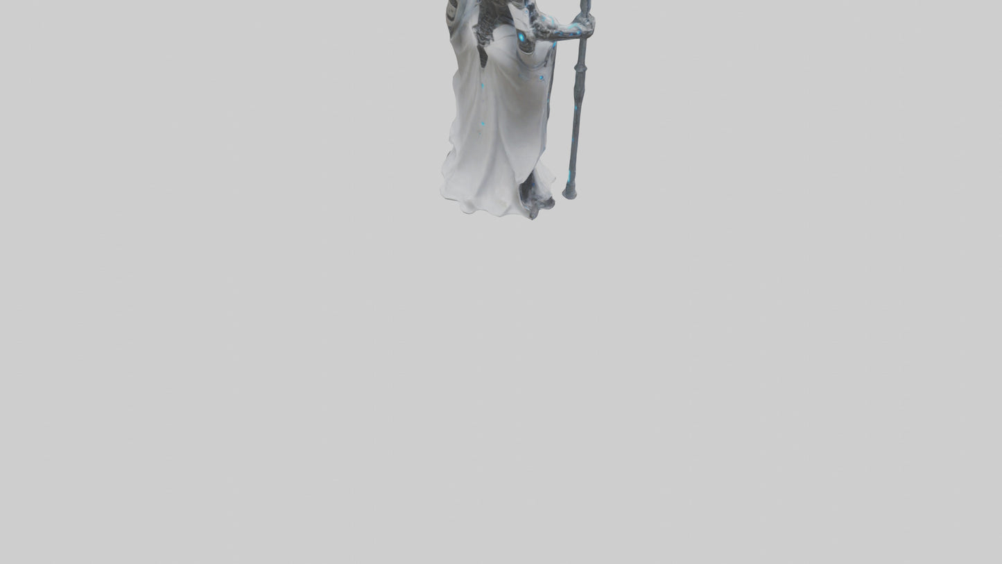 Cyborg Priestess statue model VR / AR / low-poly