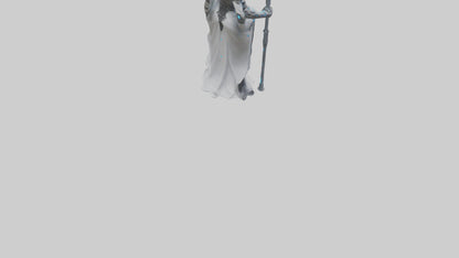 Cyborg Priestess statue model VR / AR / low-poly