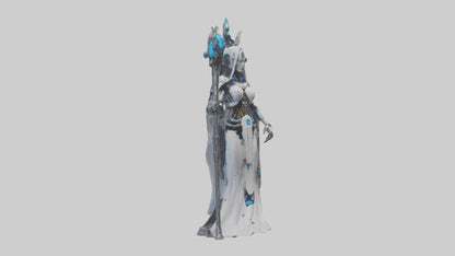 Cyborg Priestess statue model VR / AR / low-poly