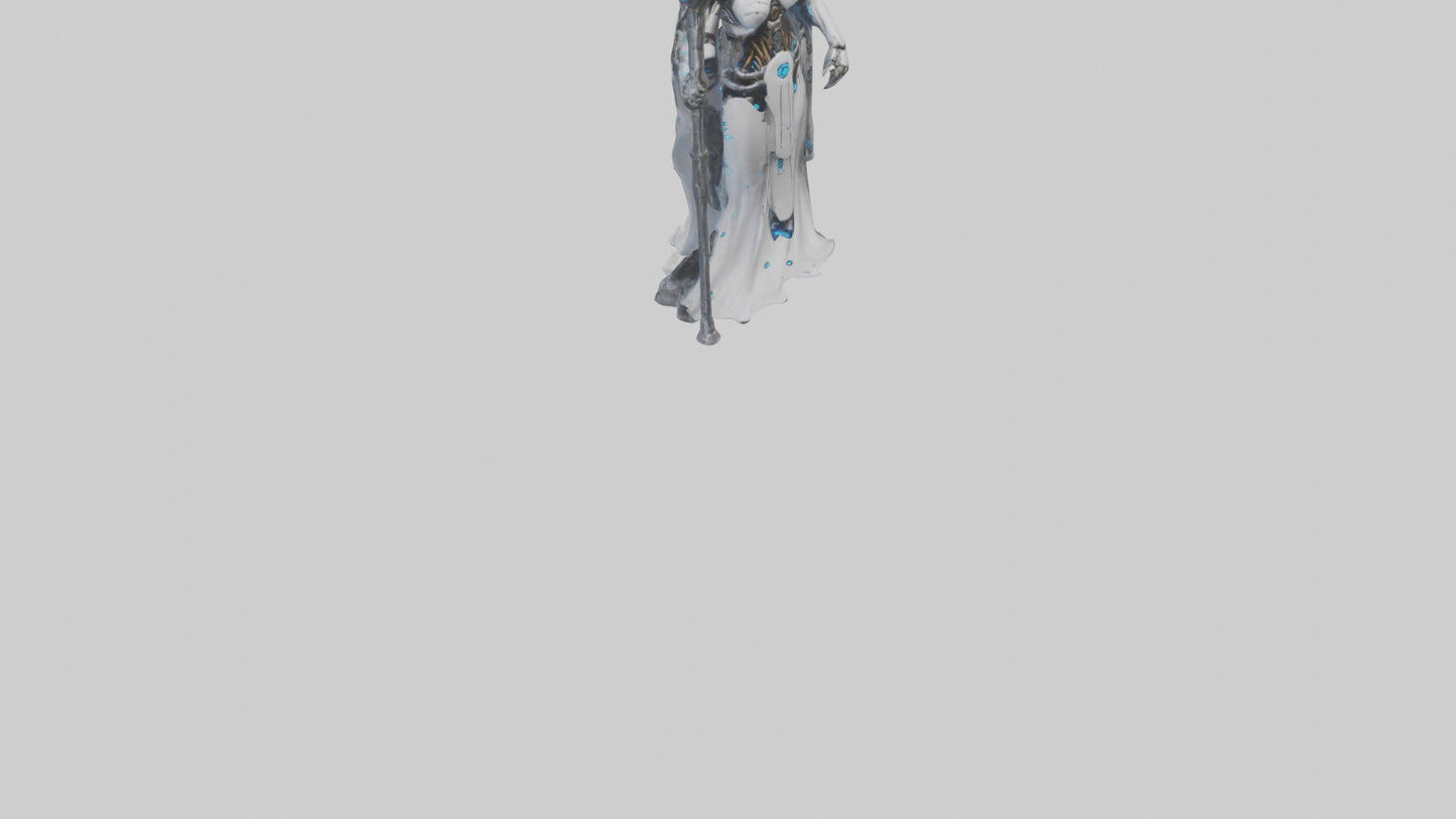 Cyborg Priestess statue model VR / AR / low-poly