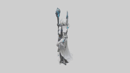 Cyborg Priestess statue model VR / AR / low-poly
