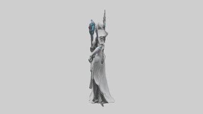 Cyborg Priestess statue model VR / AR / low-poly