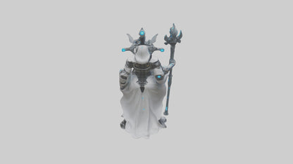 Cyborg Priestess statue model VR / AR / low-poly