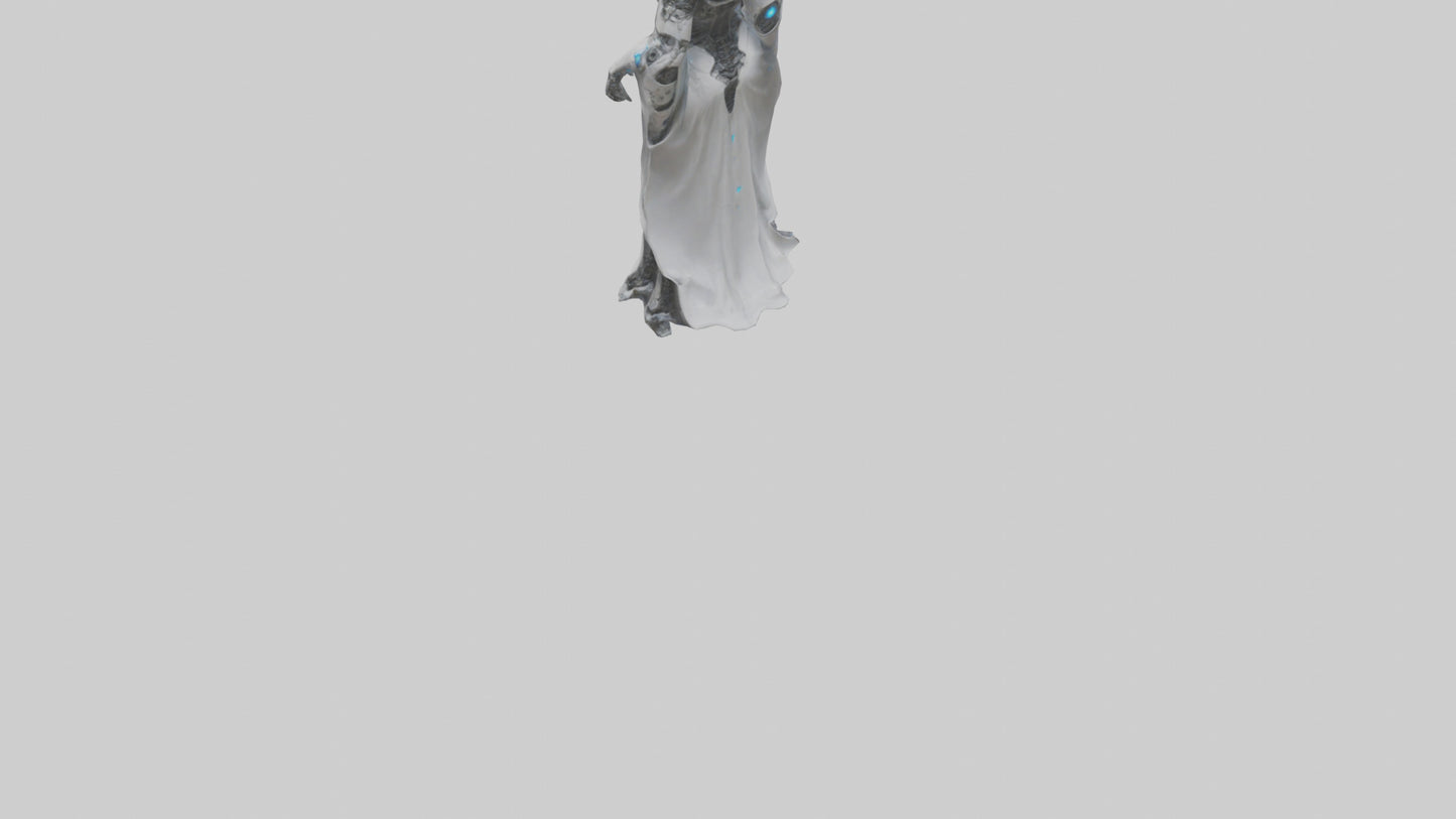 Cyborg Priestess statue model VR / AR / low-poly