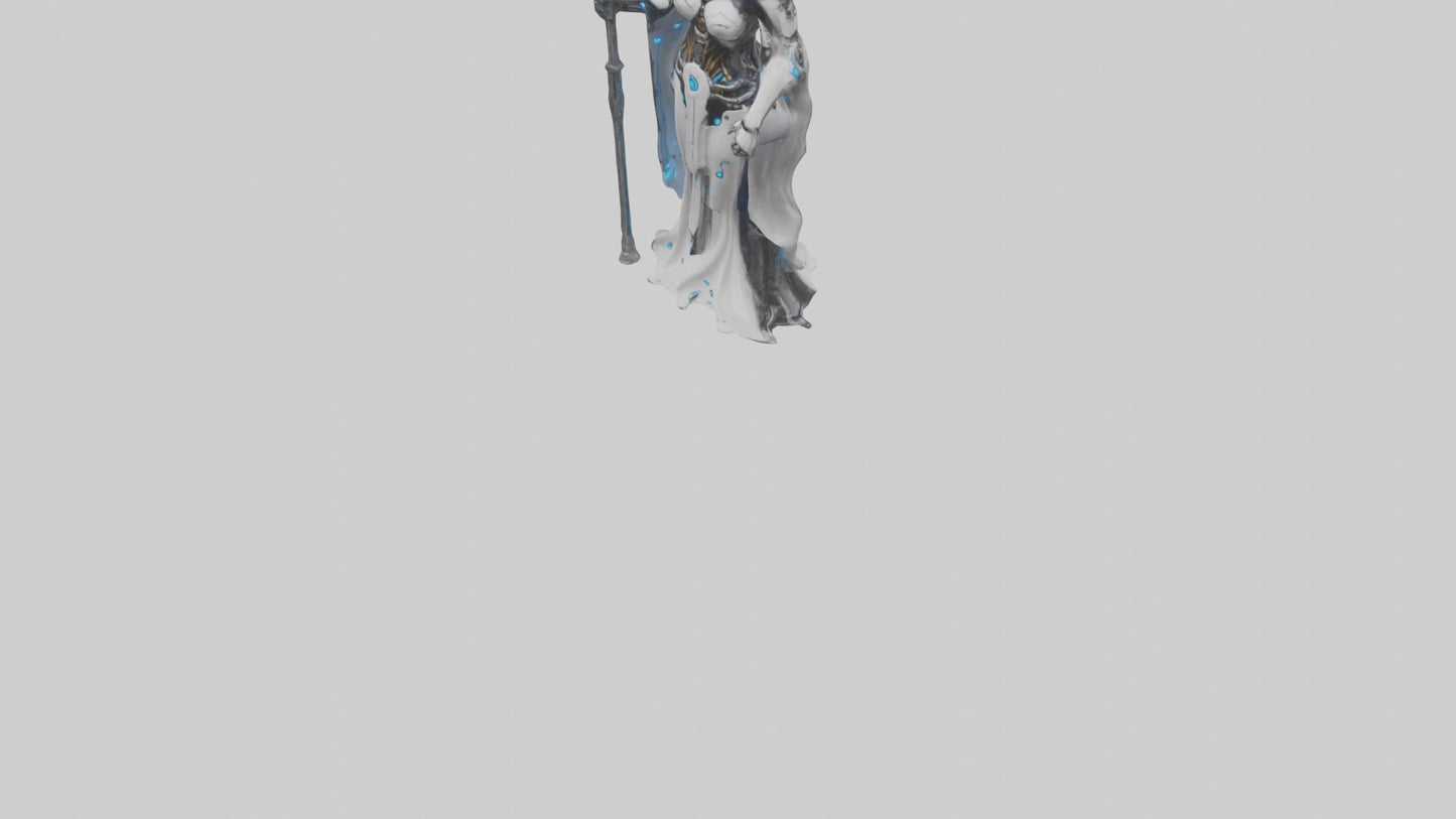 Cyborg Priestess statue model VR / AR / low-poly