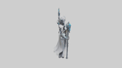 Cyborg Priestess statue model VR / AR / low-poly