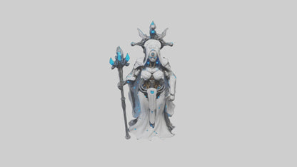 Cyborg Priestess statue model VR / AR / low-poly