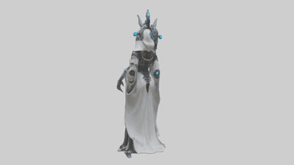 Cyborg Priestess statue model VR / AR / low-poly