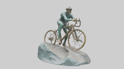 3D model Cyclist on Downhill Run statue model VR / AR / low-poly