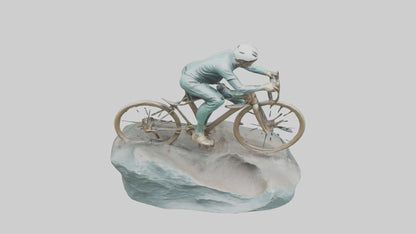 3D model Cyclist on Downhill Run statue model VR / AR / low-poly