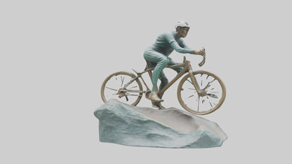3D model Cyclist on Downhill Run statue model VR / AR / low-poly