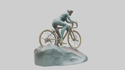 3D model Cyclist on Downhill Run statue model VR / AR / low-poly