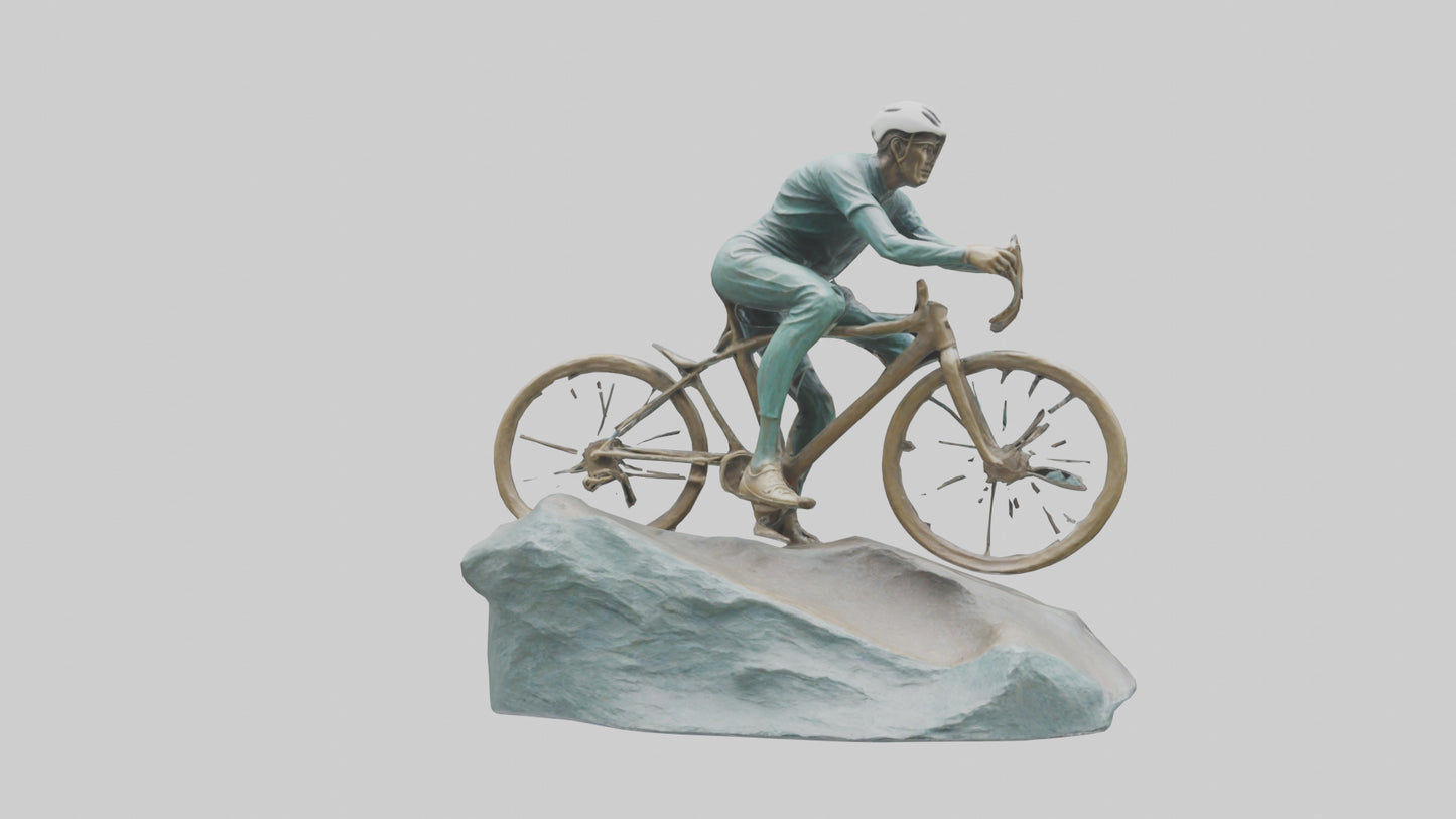3D model Cyclist on Downhill Run statue model VR / AR / low-poly