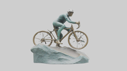 3D model Cyclist on Downhill Run statue model VR / AR / low-poly