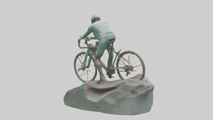 3D model Cyclist on Downhill Run statue model VR / AR / low-poly