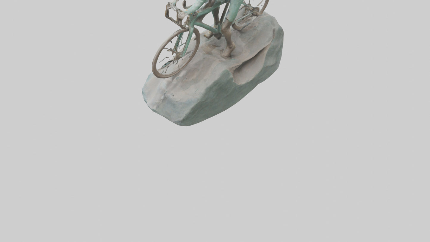 3D model Cyclist on Downhill Run statue model VR / AR / low-poly