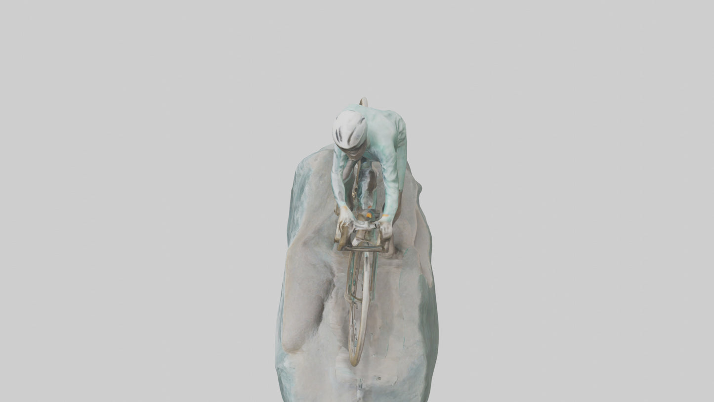 3D model Cyclist on Downhill Run statue model VR / AR / low-poly