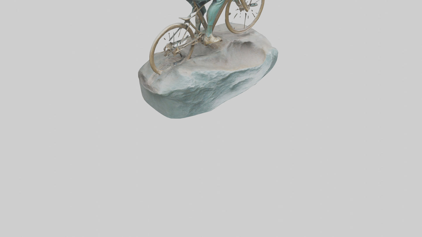 3D model Cyclist on Downhill Run statue model VR / AR / low-poly