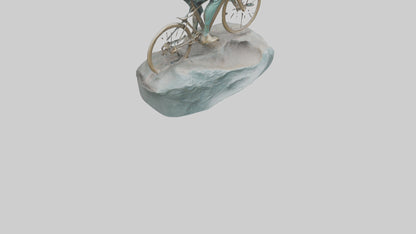 3D model Cyclist on Downhill Run statue model VR / AR / low-poly