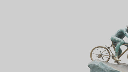 3D model Cyclist on Downhill Run statue model VR / AR / low-poly