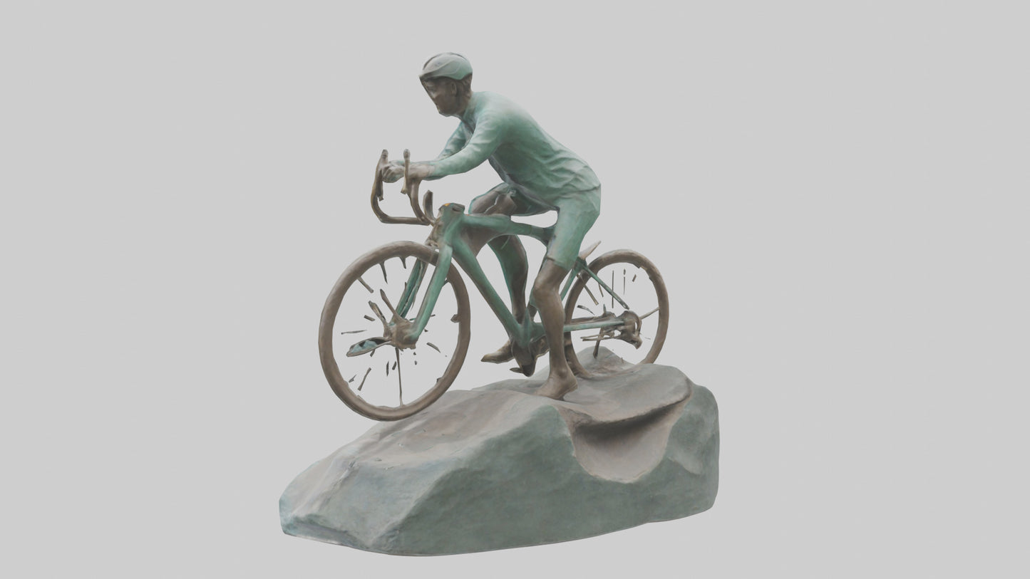 3D model Cyclist on Downhill Run statue model VR / AR / low-poly