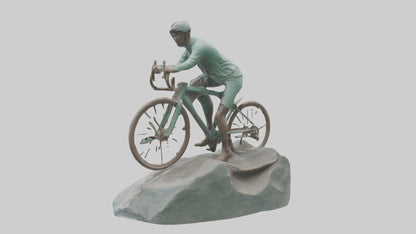 3D model Cyclist on Downhill Run statue model VR / AR / low-poly