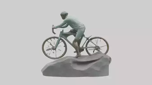 3D model Cyclist on Downhill Run statue model VR / AR / low-poly