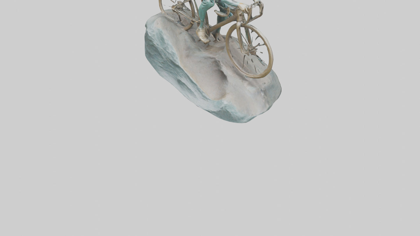 3D model Cyclist on Downhill Run statue model VR / AR / low-poly
