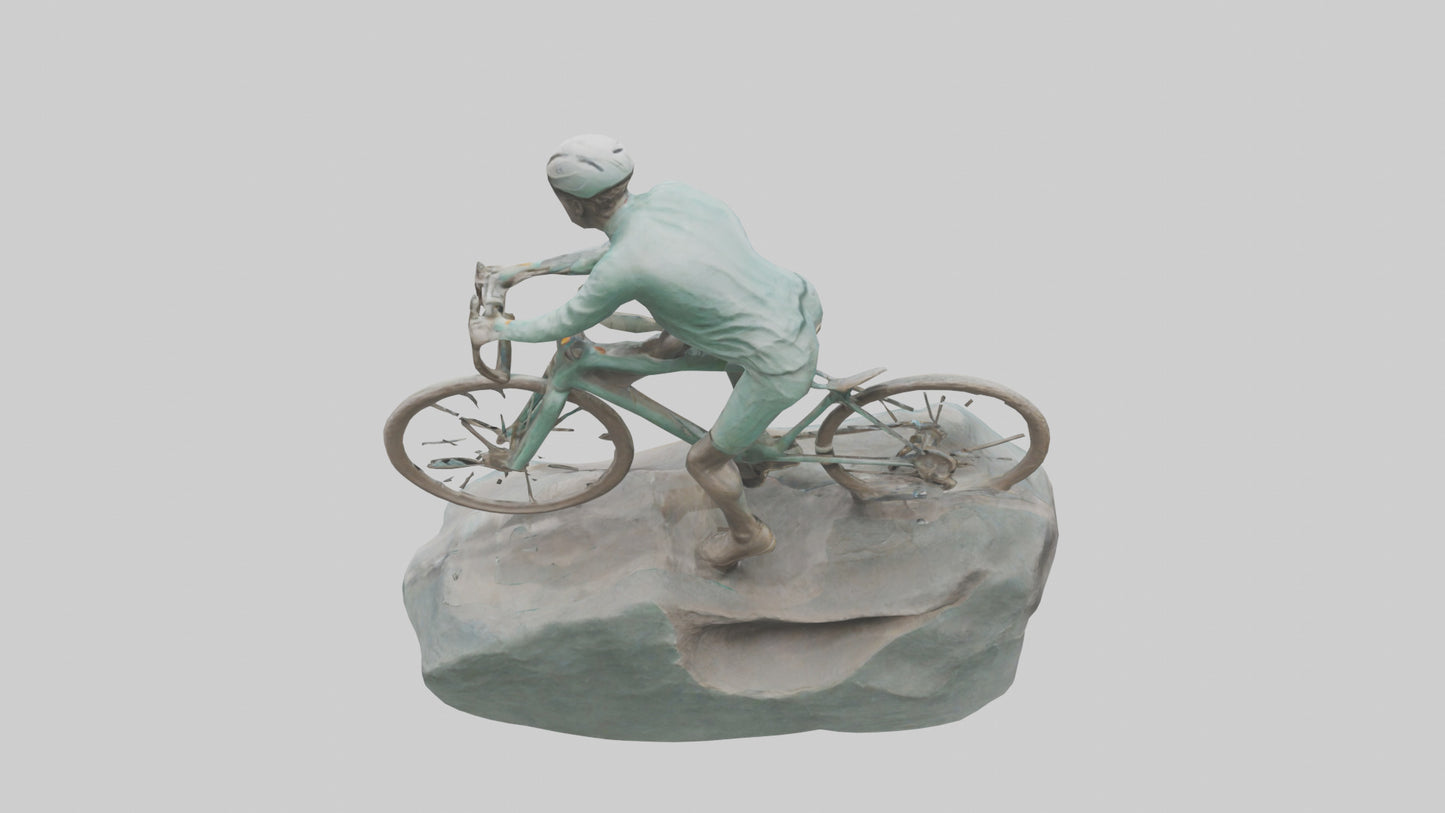 3D model Cyclist on Downhill Run statue model VR / AR / low-poly