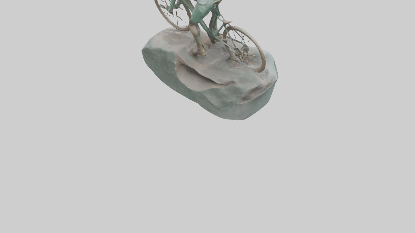 3D model Cyclist on Downhill Run statue model VR / AR / low-poly