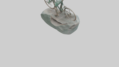 3D model Cyclist on Downhill Run statue model VR / AR / low-poly