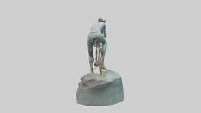 3D model Cyclist on Downhill Run statue model VR / AR / low-poly