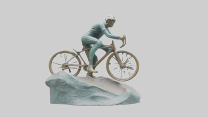 3D model Cyclist on Downhill Run statue model VR / AR / low-poly
