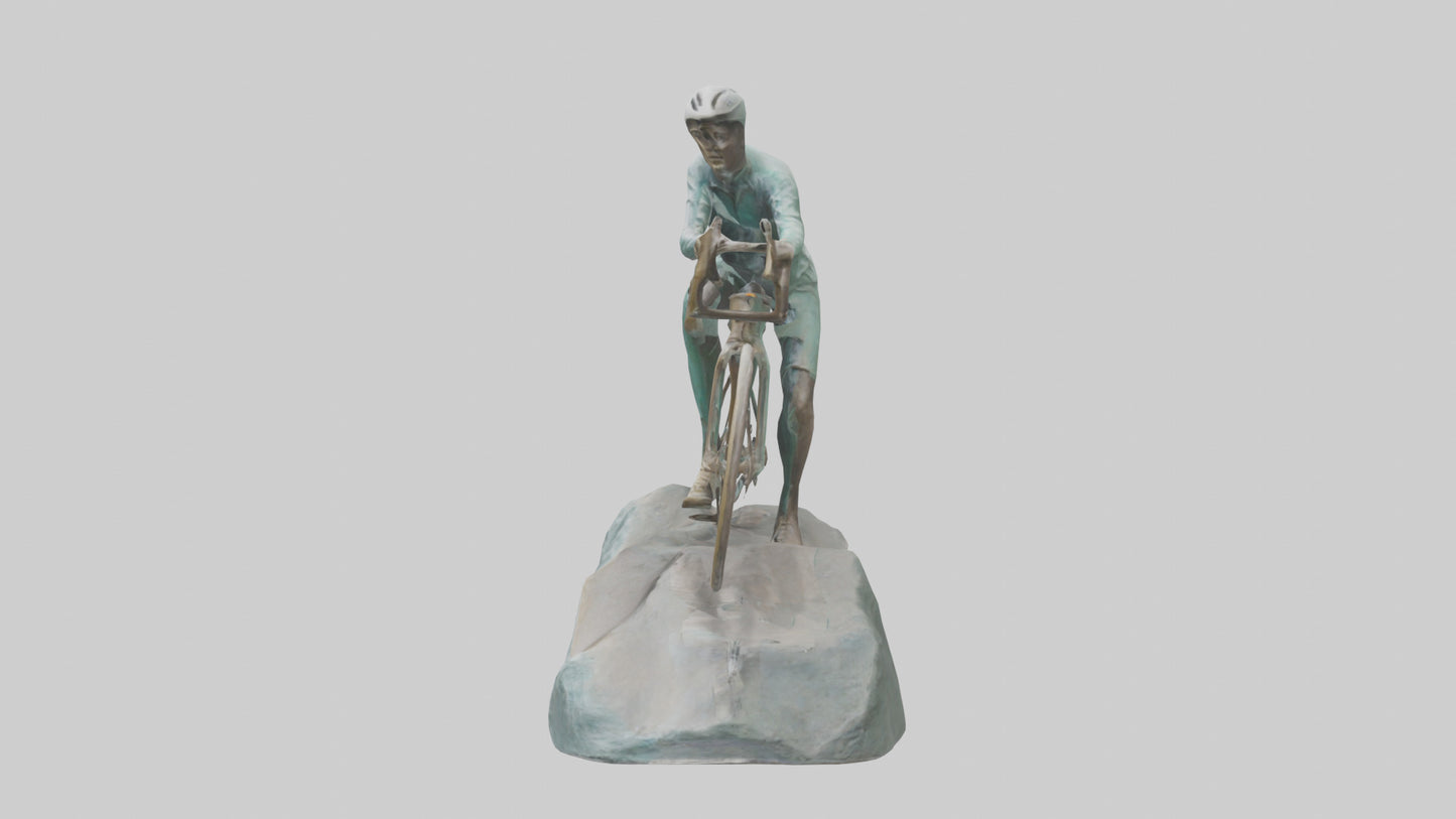 3D model Cyclist on Downhill Run statue model VR / AR / low-poly