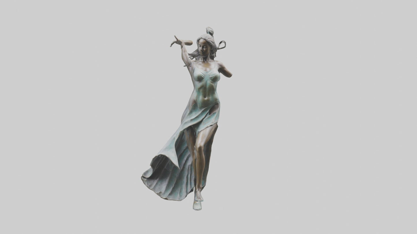 Dancer MidTurn statue model VR / AR / low-poly