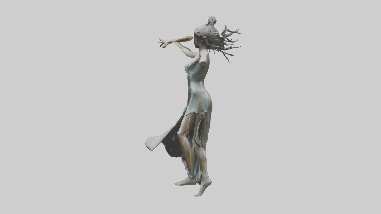 Dancer MidTurn statue model VR / AR / low-poly
