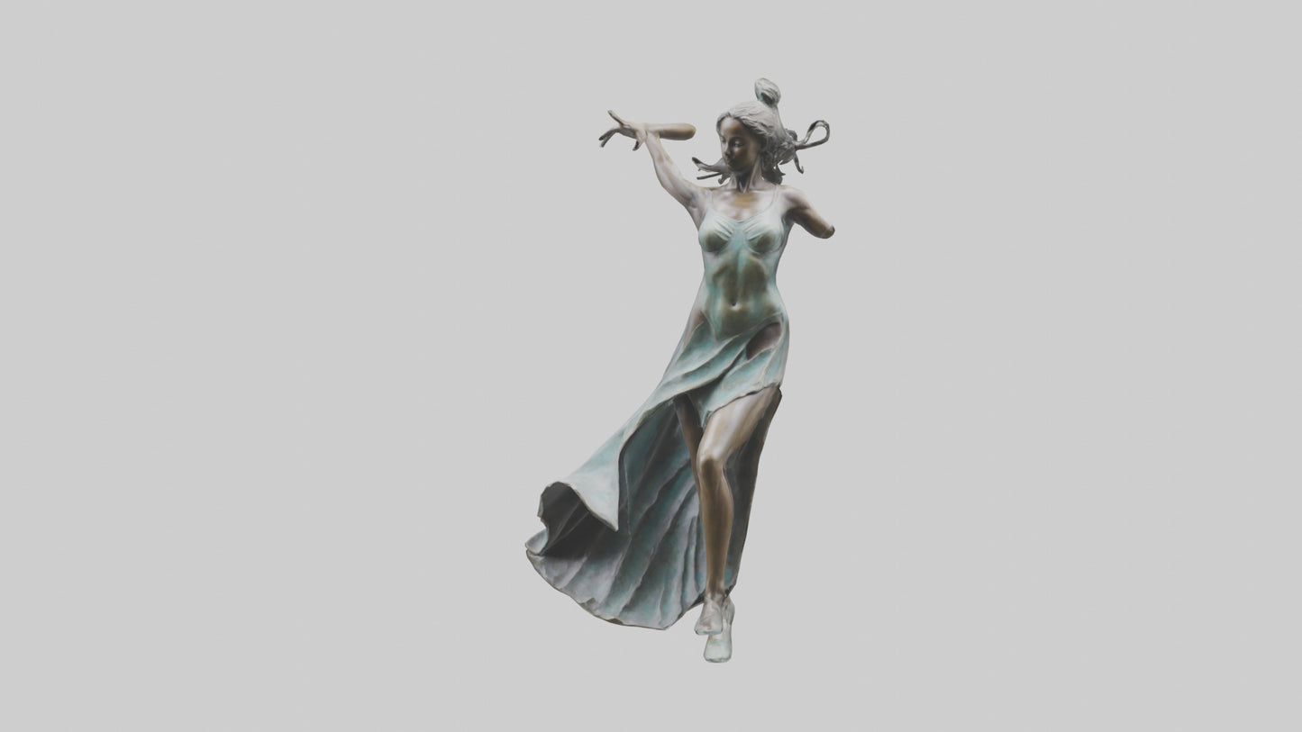 Dancer MidTurn statue model VR / AR / low-poly