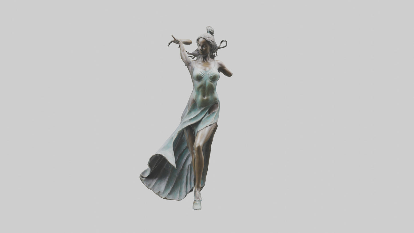 Dancer MidTurn statue model VR / AR / low-poly