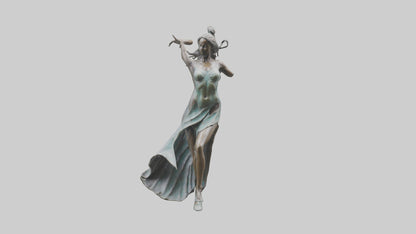 Dancer MidTurn statue model VR / AR / low-poly