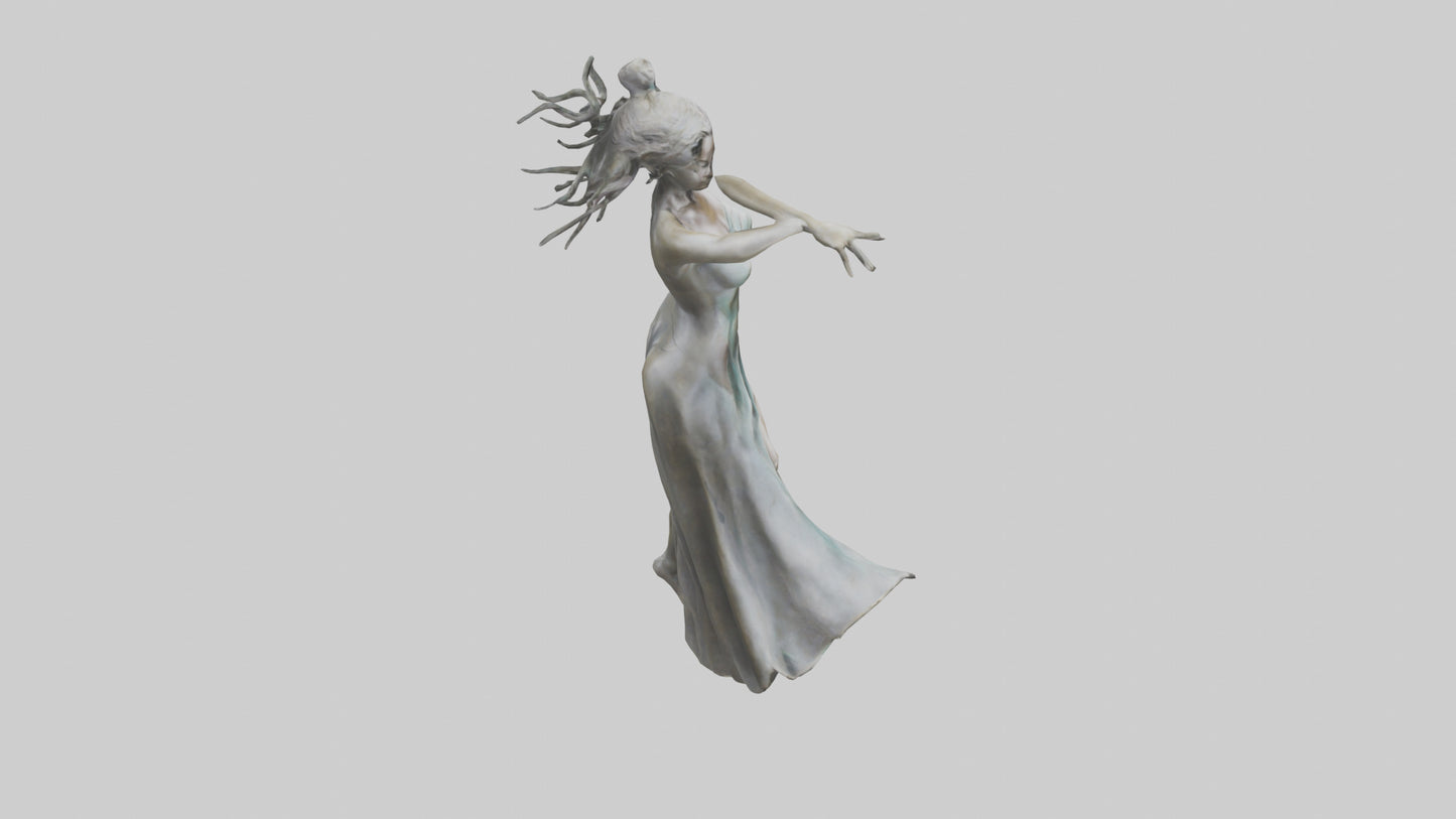 Dancer MidTurn statue model VR / AR / low-poly