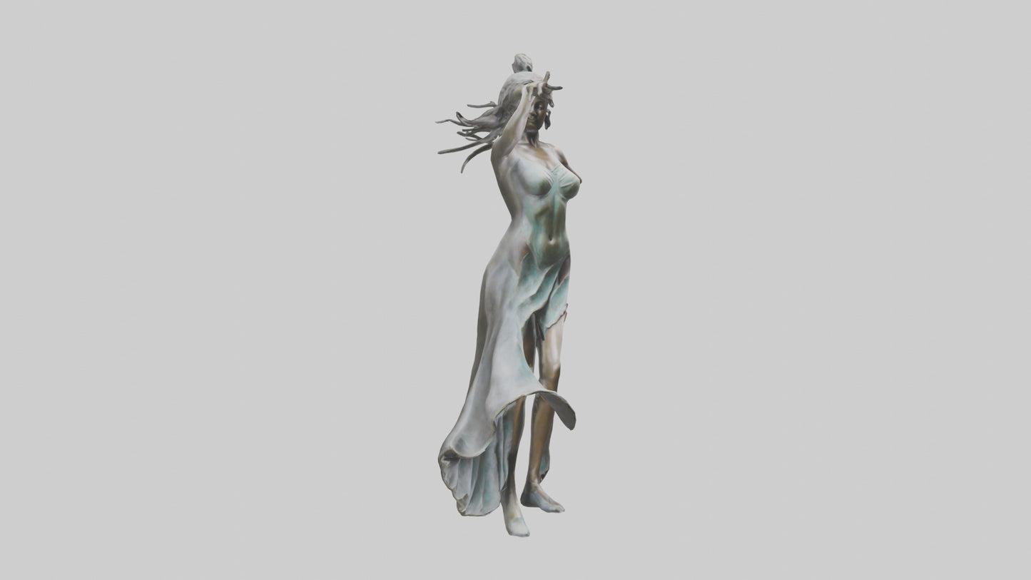Dancer MidTurn statue model VR / AR / low-poly